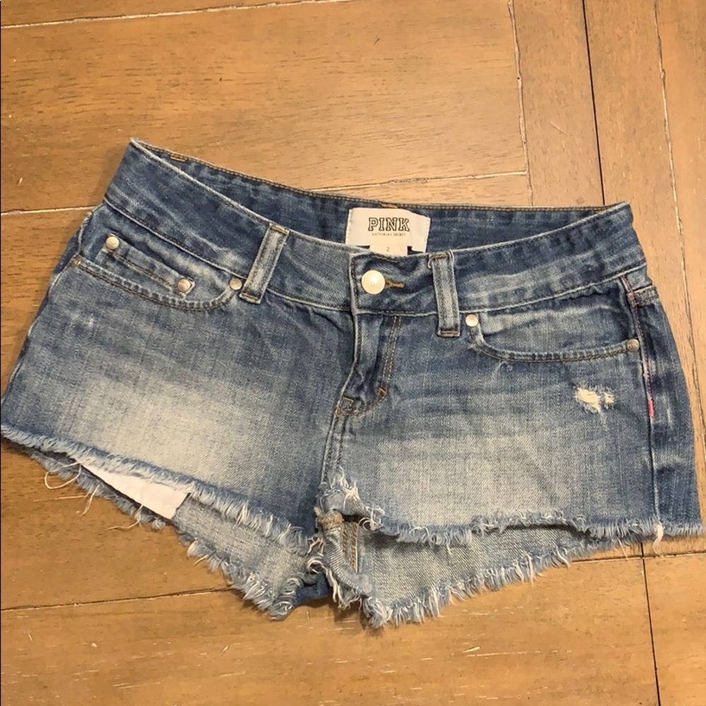 PINK jean shorts cutoff size 2